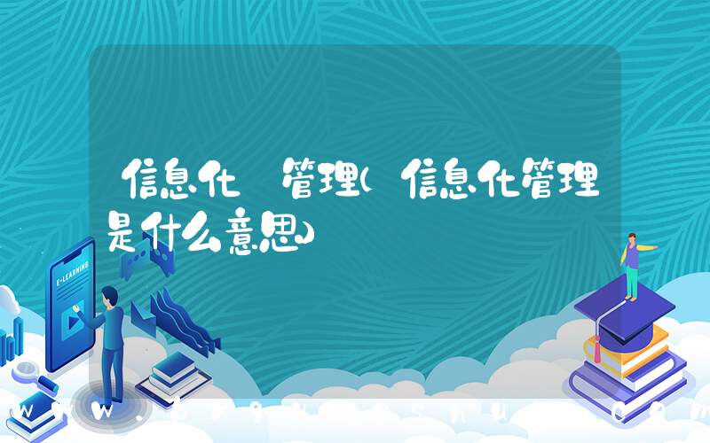 信息化 管理(信息化管理是什么意思)